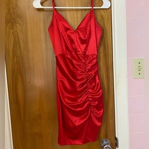 Elegant Red Satin Dress